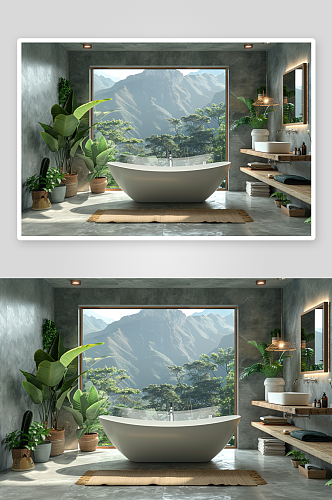 数字艺术卫生间浴缸图片