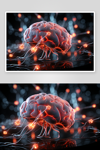 数字艺术大脑结构体图片
