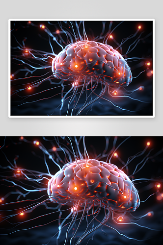 数字艺术大脑结构体图片