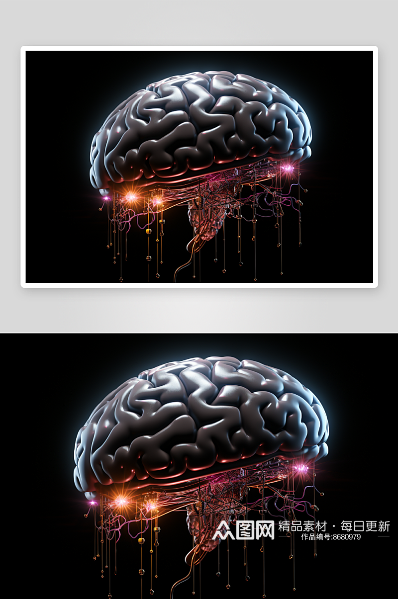 数字艺术大脑结构体图片素材