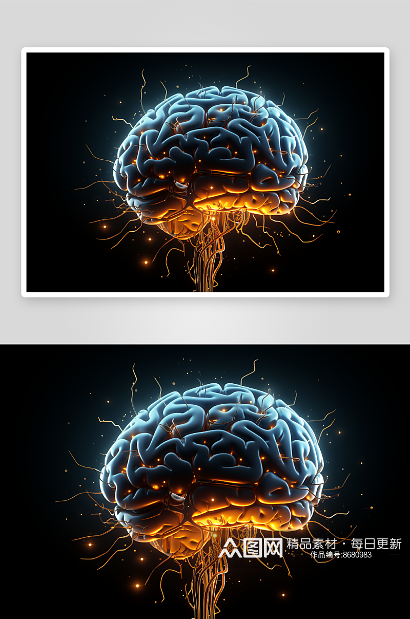 数字艺术大脑结构体图片素材