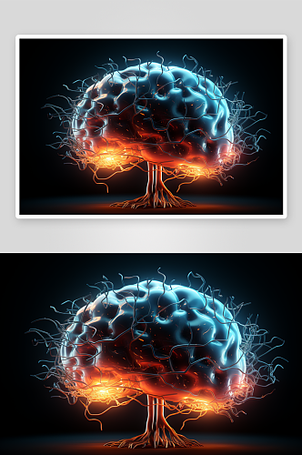 数字艺术大脑结构体图片