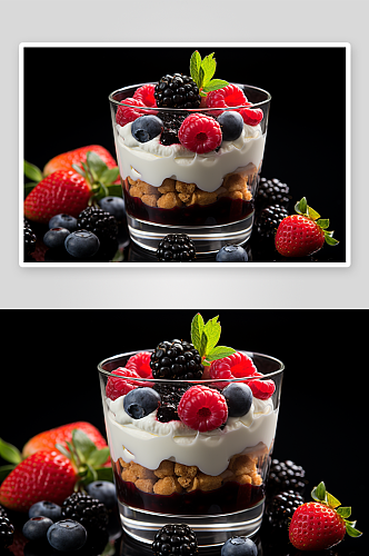 数字艺术美味酸奶水果图片