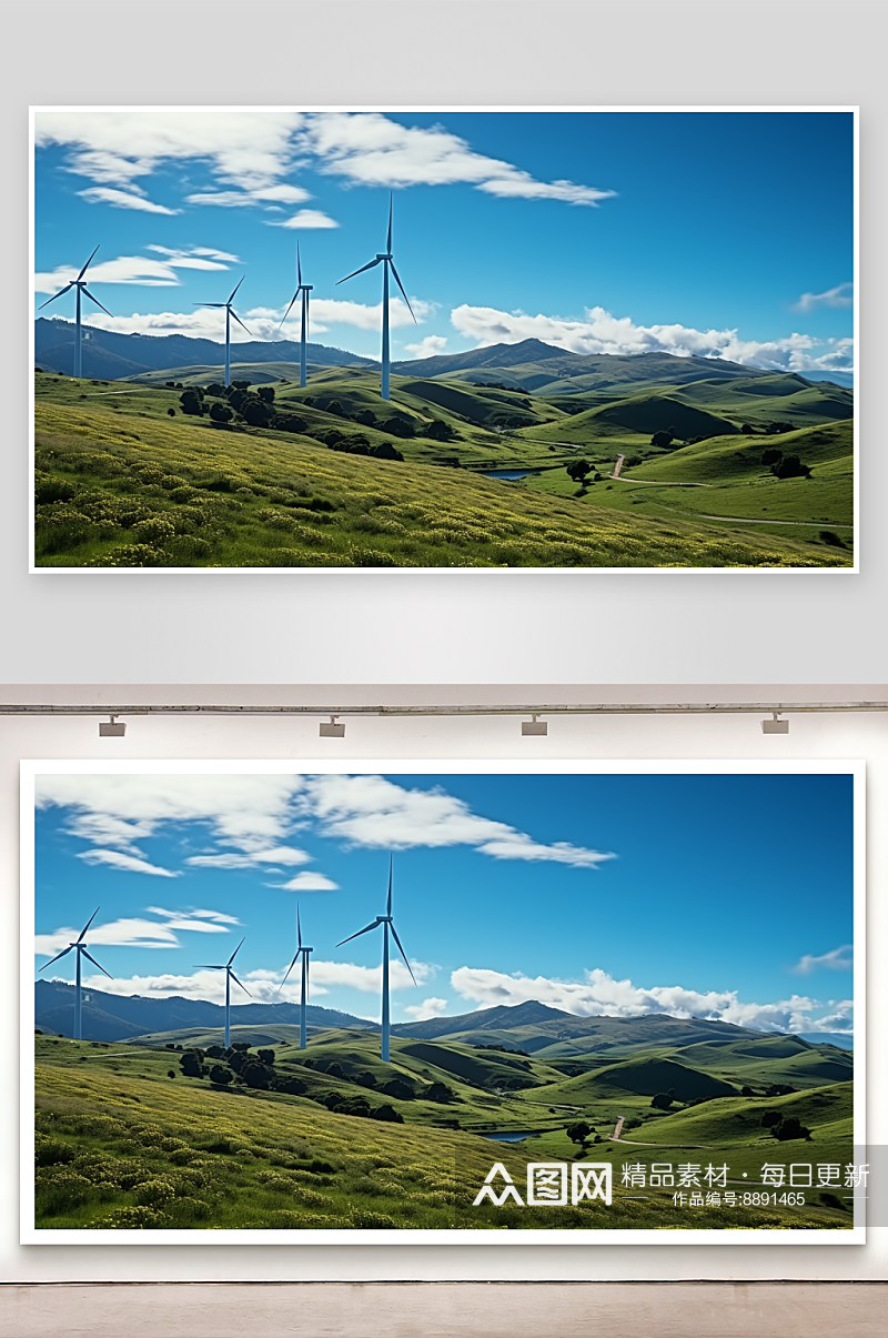 数字艺术新能源风车图片素材
