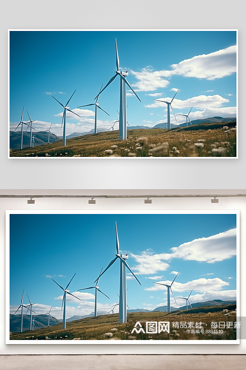 数字艺术新能源风车素材