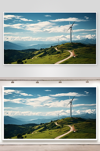 数字艺术新能源风车图片