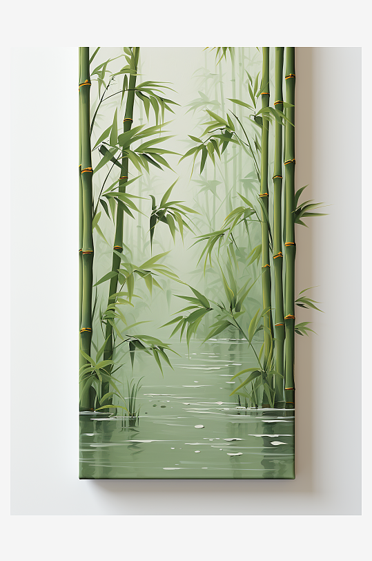 简约漂亮的绿竹植物