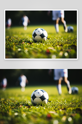 草坪上的足球背景