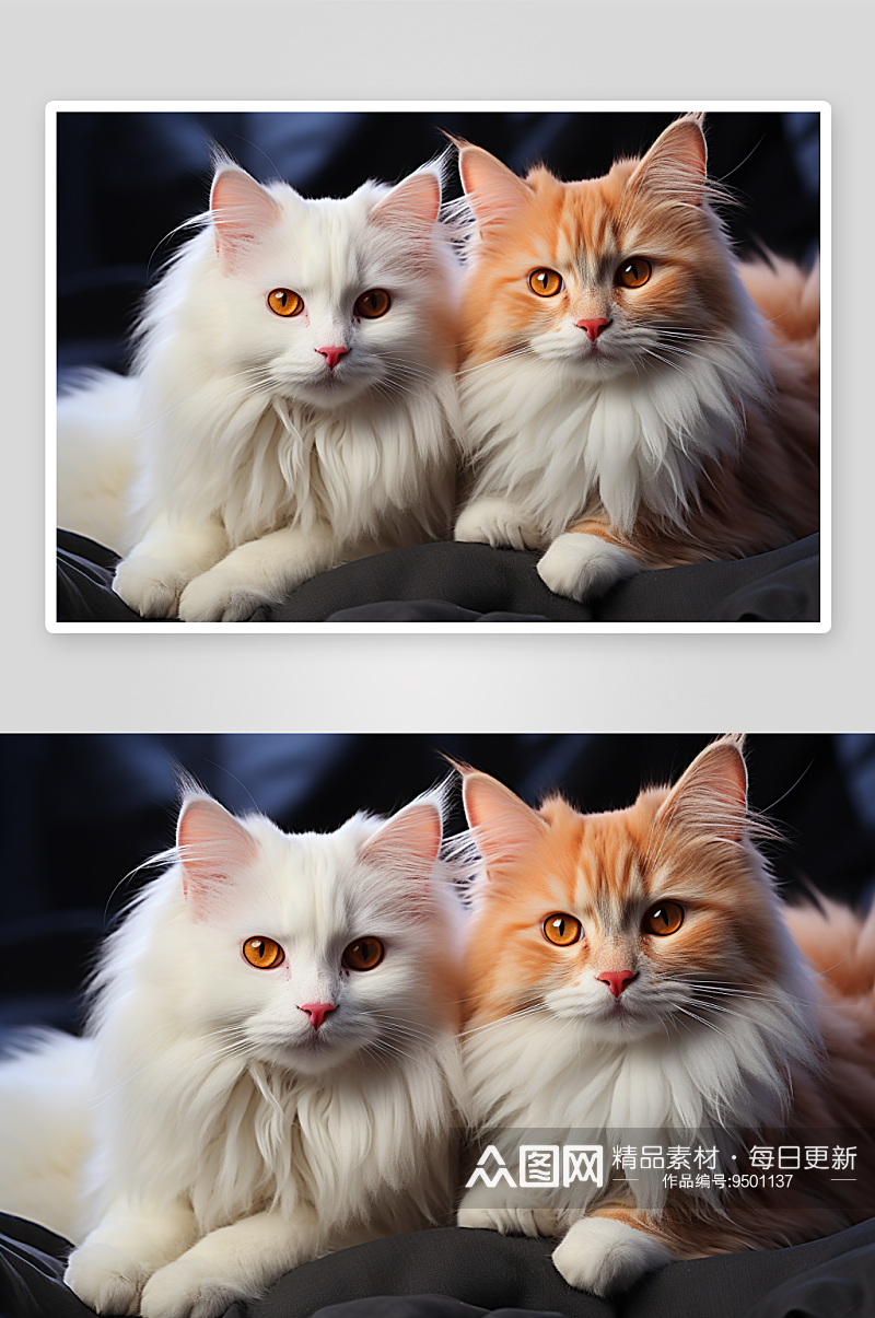 可爱的两只小猫咪素材