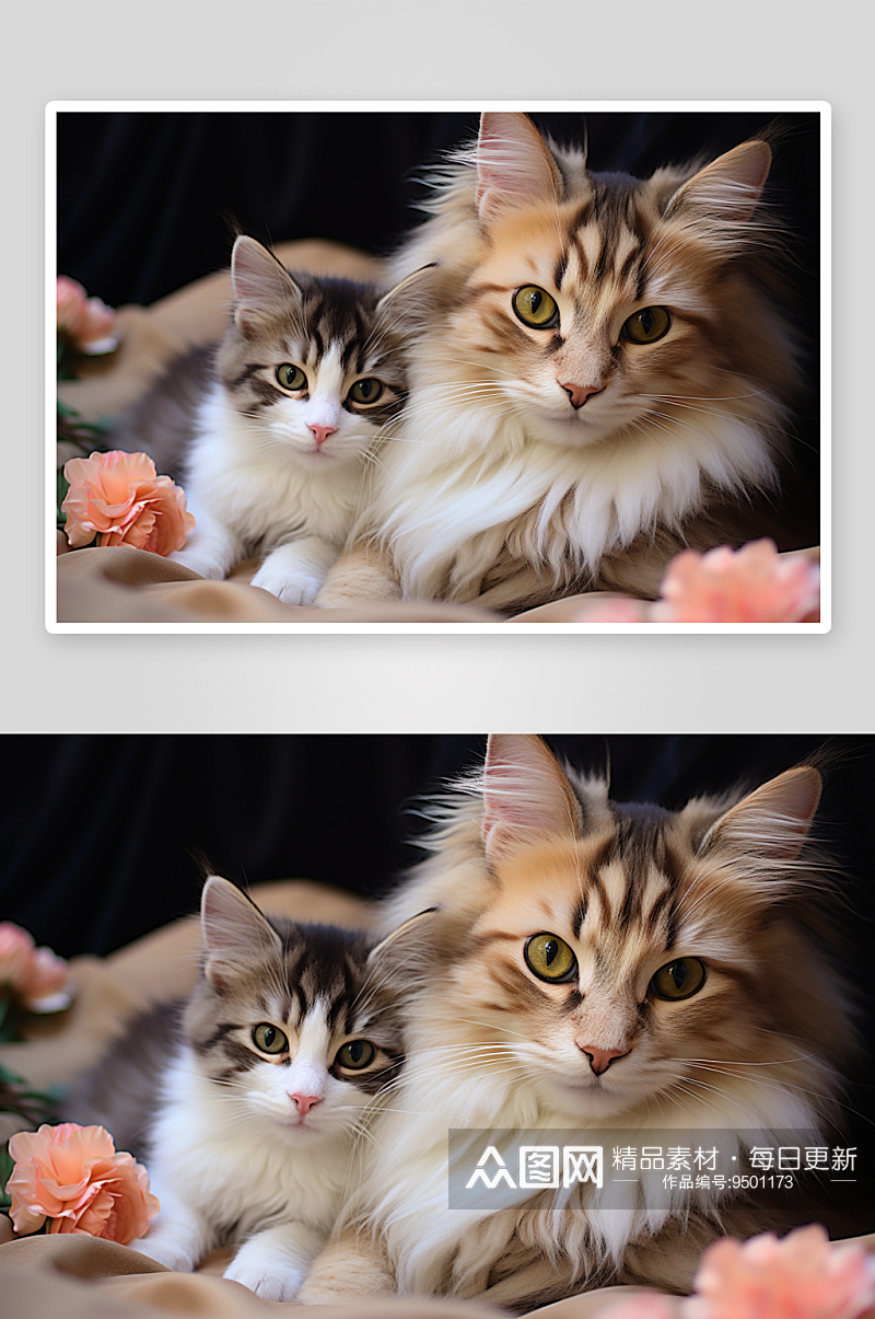 可爱的两只小猫咪素材