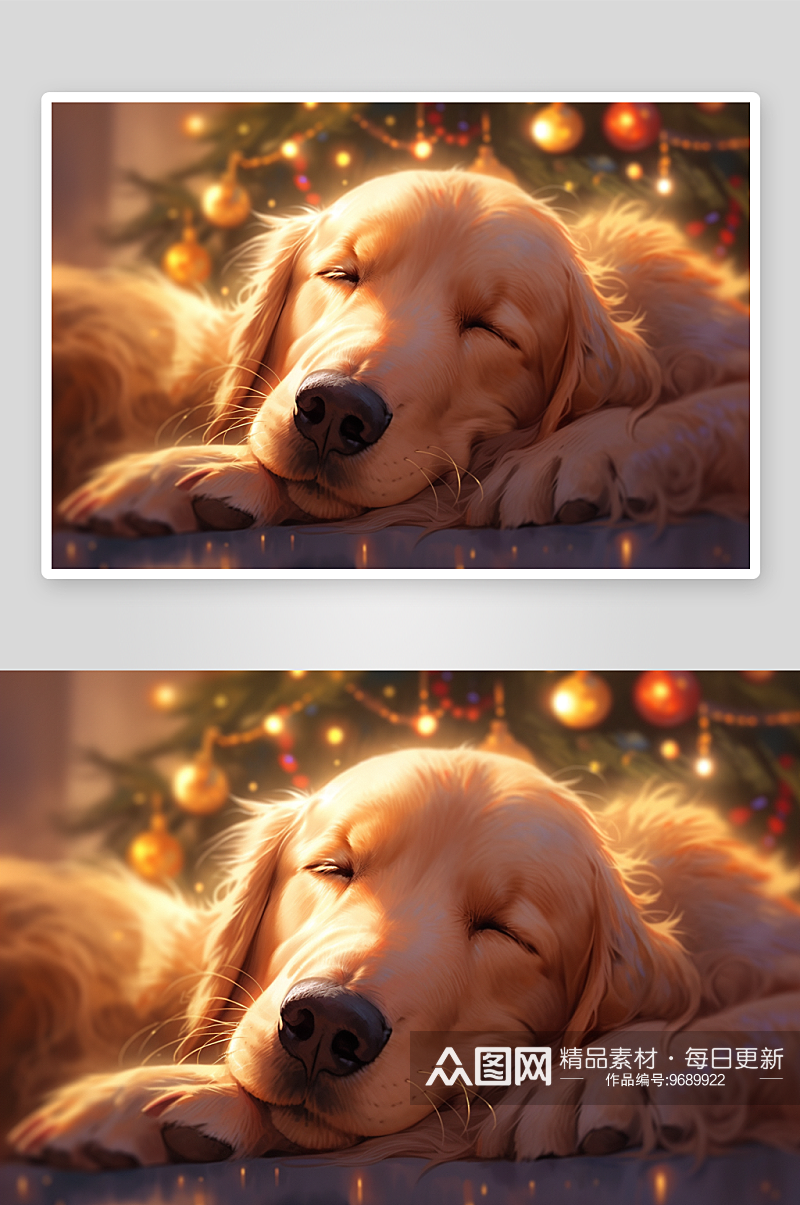 可爱的小狗圣诞背景素材