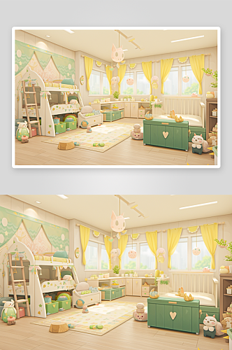 可爱的漂亮的儿童房间