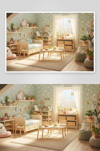 可爱的漂亮的儿童房间