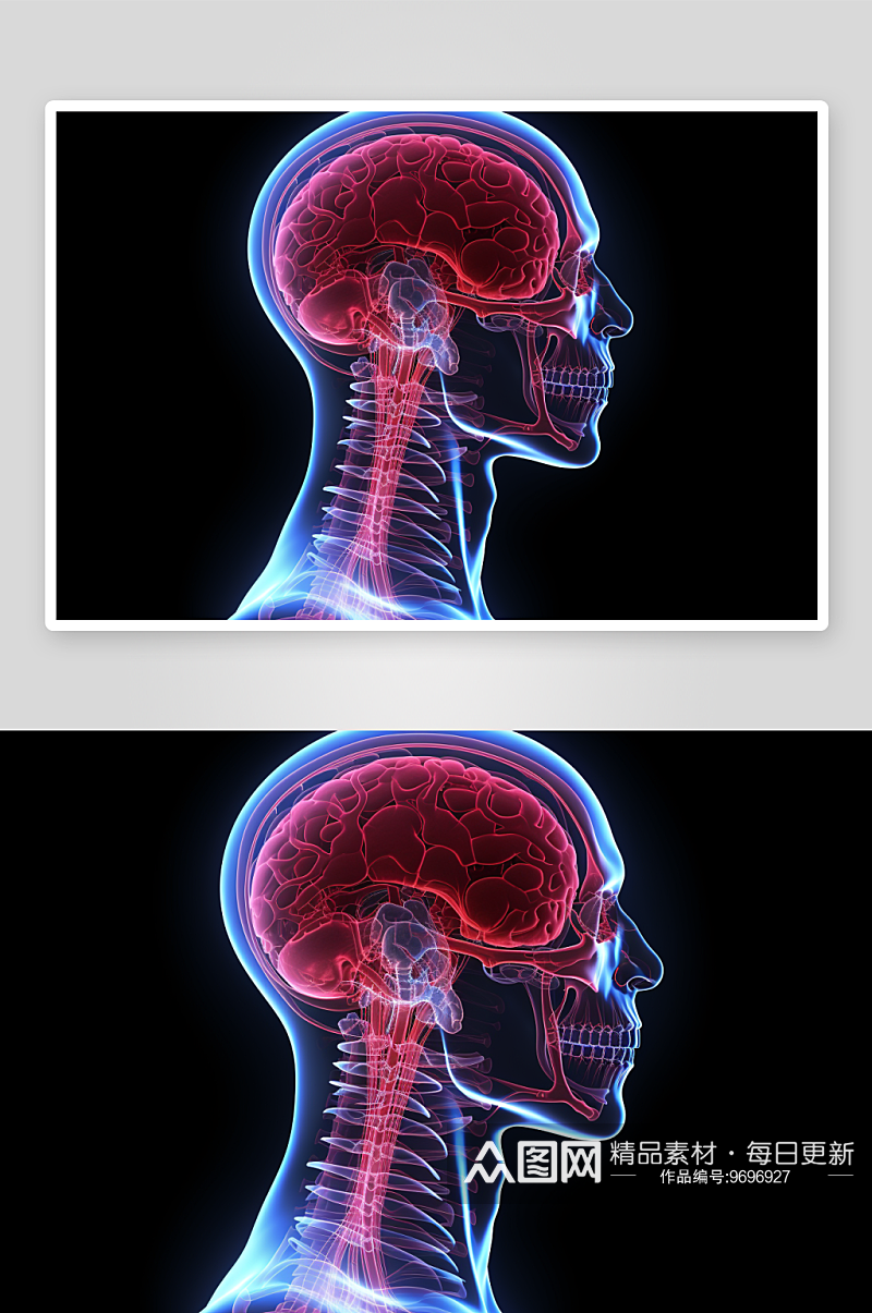 科技感透视人物大脑素材