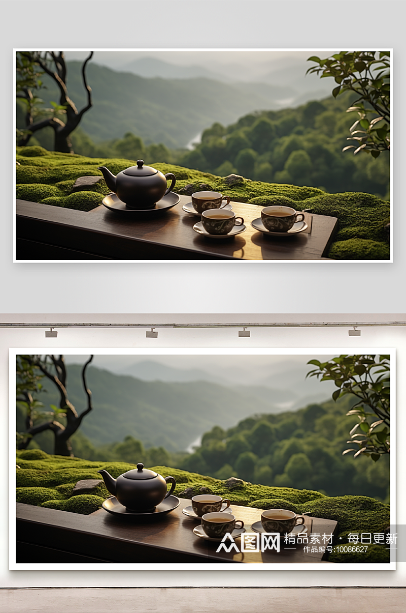 复古的中国茶水背景素材