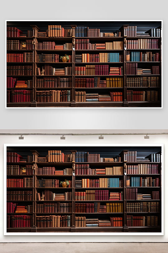 现代化书房书架背景