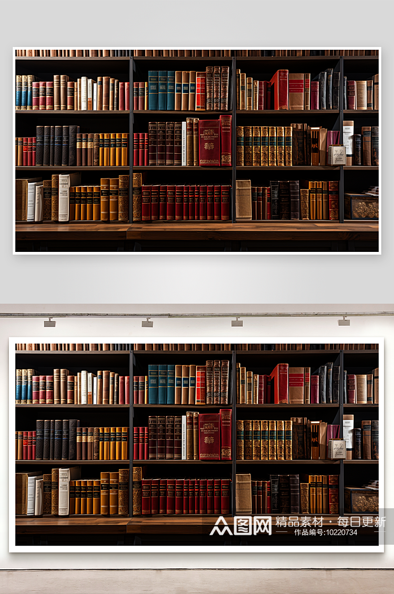 现代化书房书架背景素材