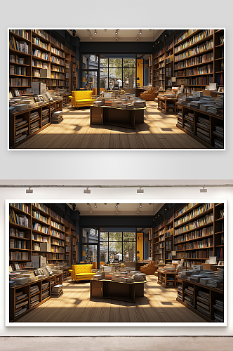 现代化书房书架背景