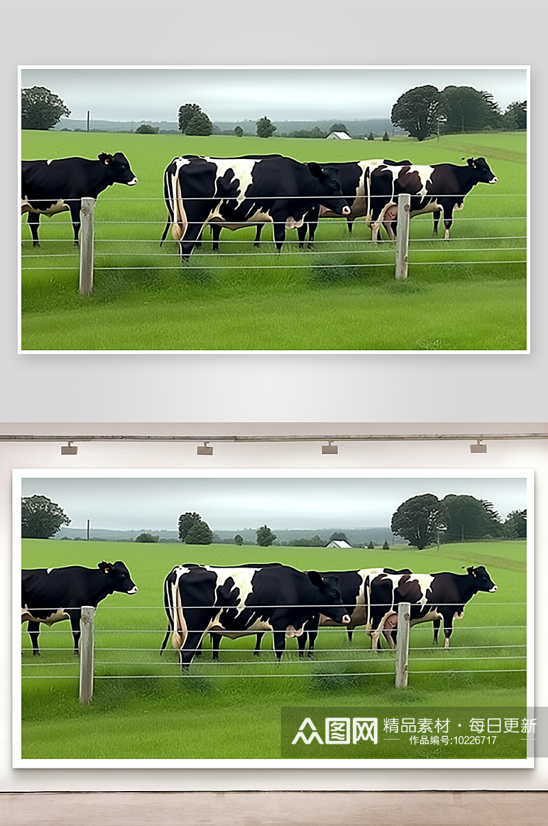 草原上的奶牛动物背景素材