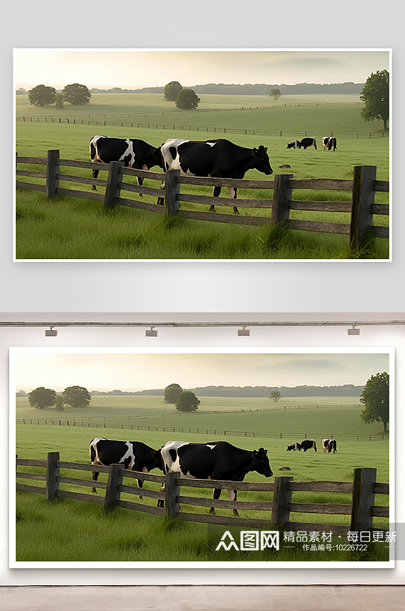 草原上的奶牛动物背景素材