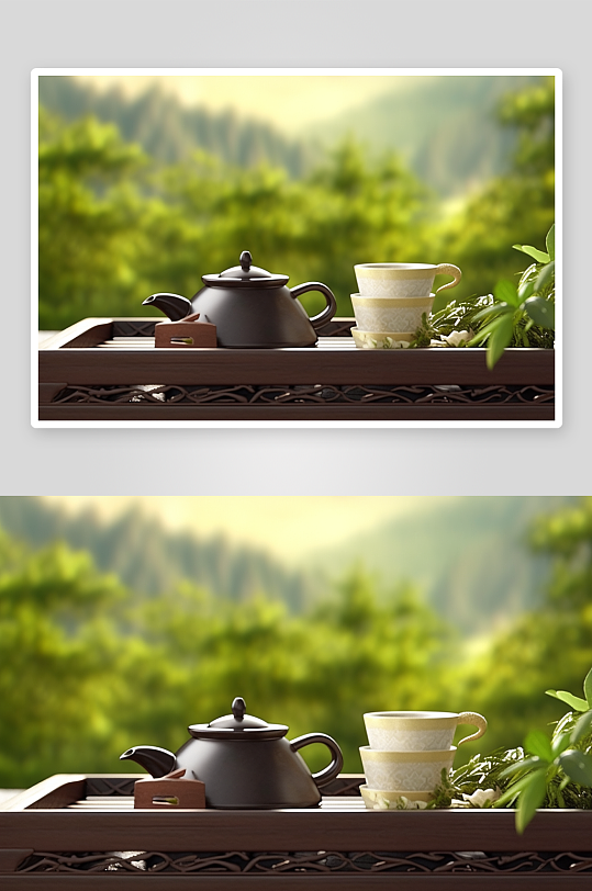 现代化中国茶具场景