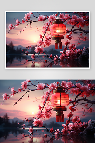 唯美漂亮的中国红灯笼背景