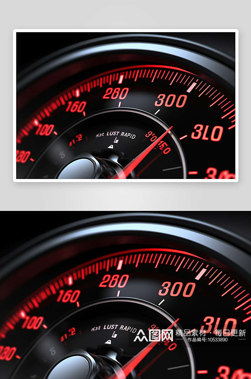 汽车速度表特写展示素材