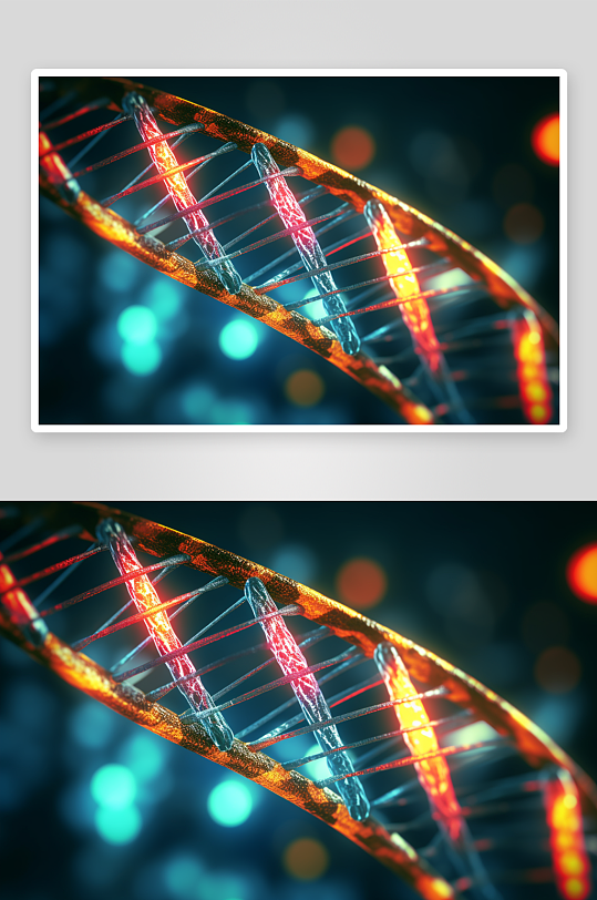 3D医疗彩色基因链背景