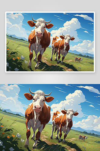 卡通可爱的小奶牛背景