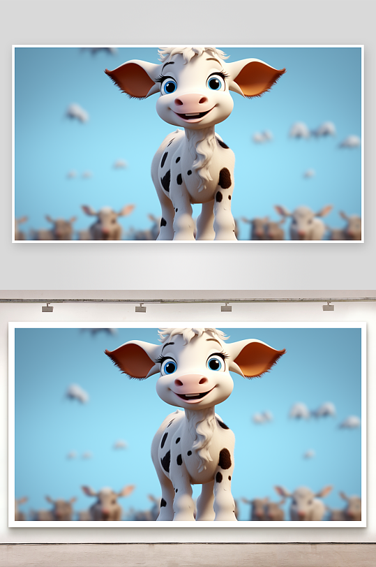 卡通可爱的小奶牛背景