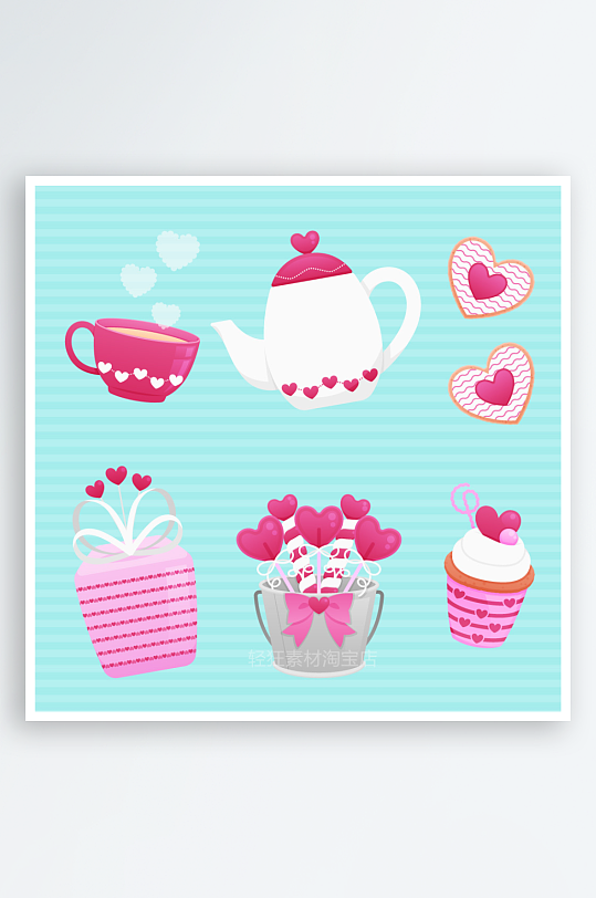 创意矢量情人节元素设计-众图网