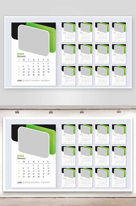 创意矢量蛇年日历模板-众图网