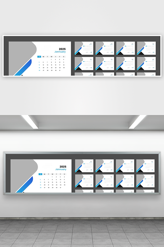 创意矢量蛇年日历模板-众图网