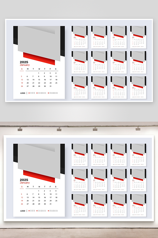 创意矢量蛇年日历模板-众图网