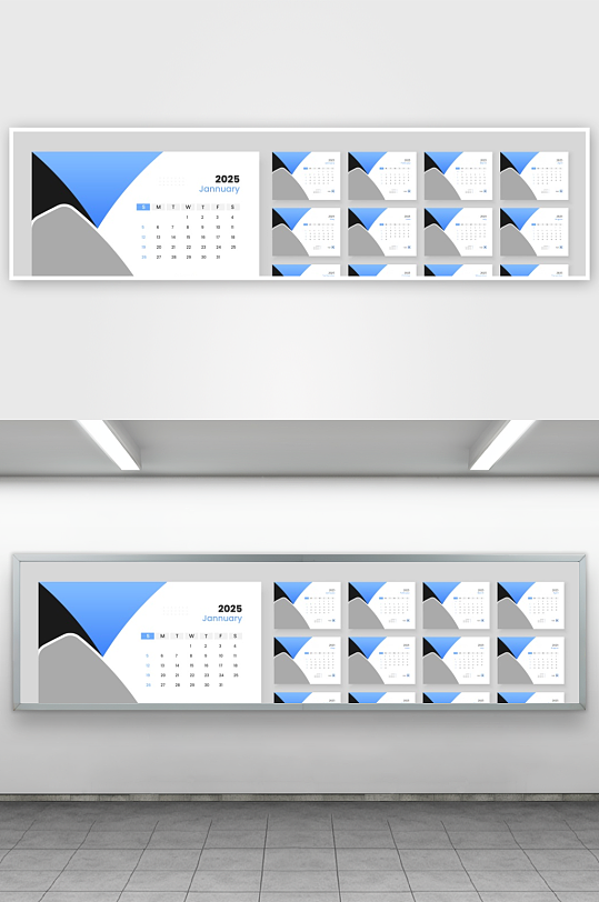 创意矢量蛇年日历模板-众图网