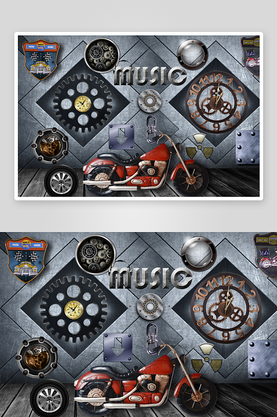 高清工装汽车装饰画-众图网