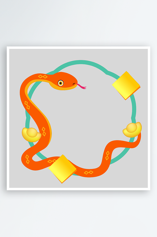 矢量蛇年边框元素