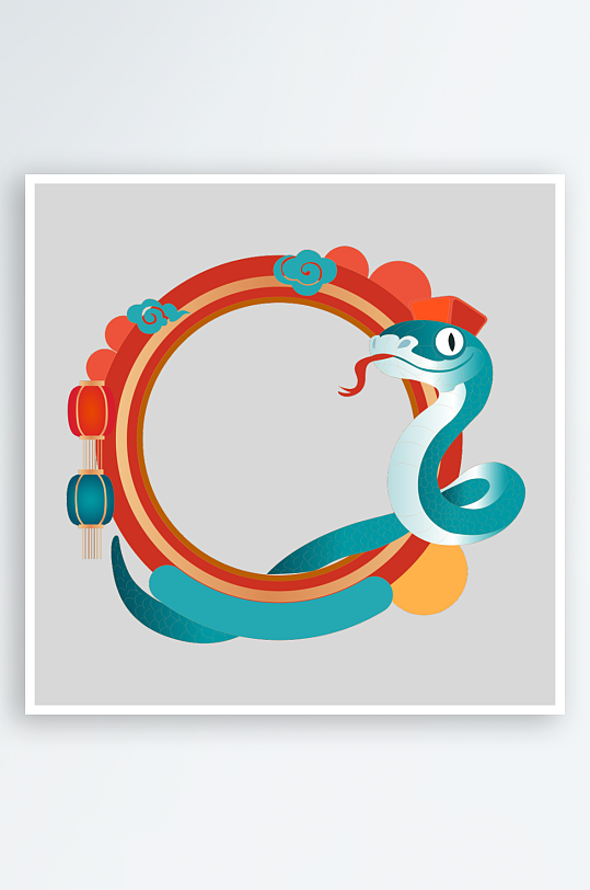 矢量蛇年边框元素