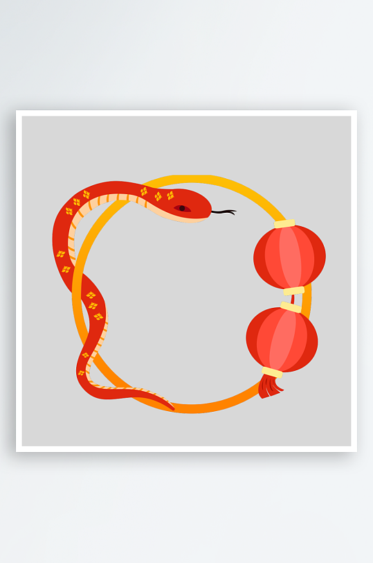 矢量蛇年边框元素