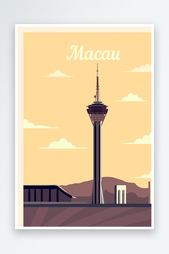 矢量著名建筑装饰画-众图网