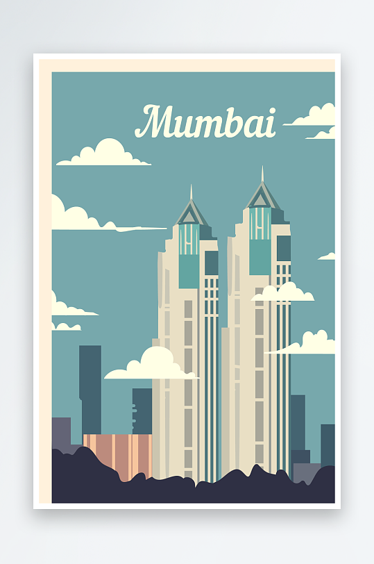 矢量著名建筑装饰画-众图网