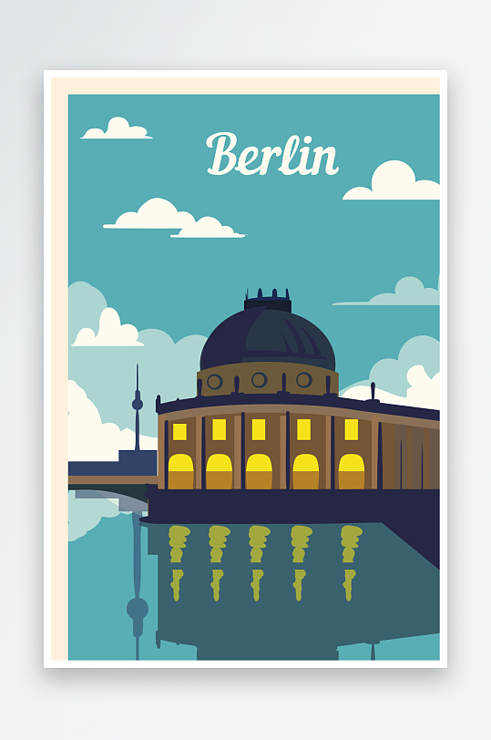 矢量著名建筑装饰画-众图网