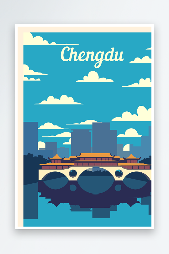 矢量著名建筑装饰画-众图网