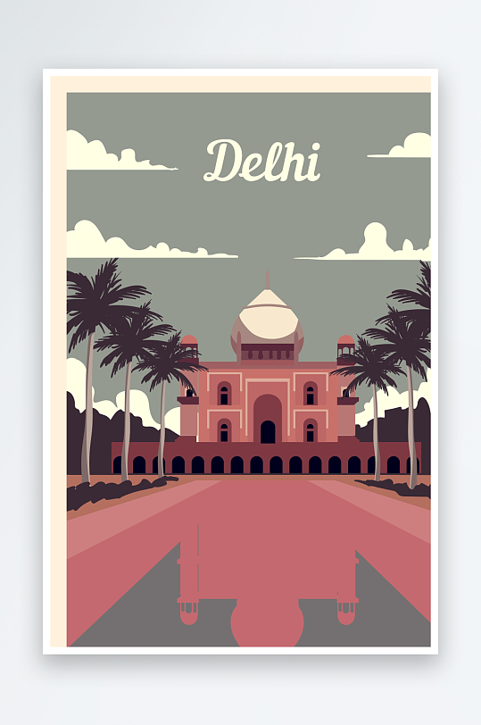 矢量著名建筑装饰画-众图网