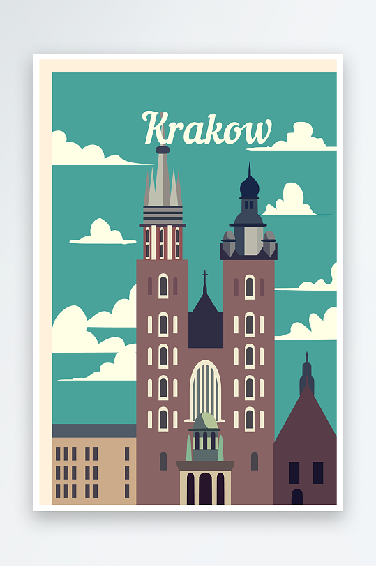 矢量著名建筑装饰画-众图网