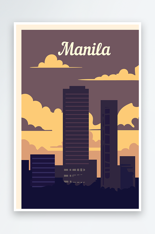 矢量著名建筑装饰画-众图网