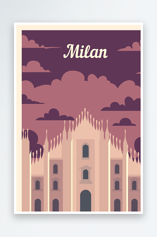 矢量著名建筑装饰画-众图网