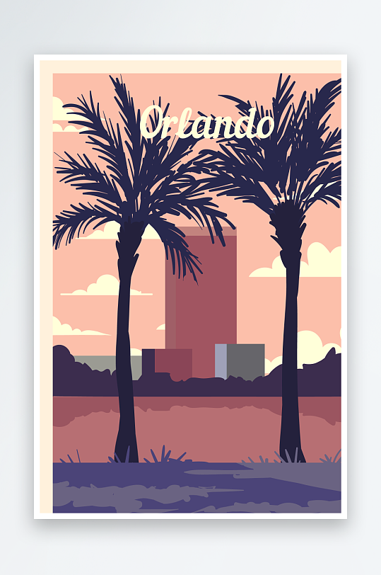 矢量著名建筑装饰画-众图网