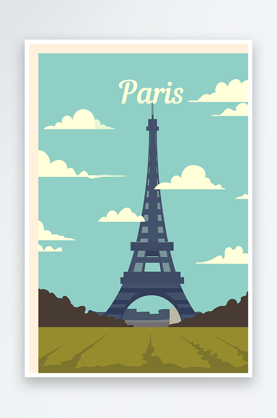 矢量著名建筑装饰画-众图网