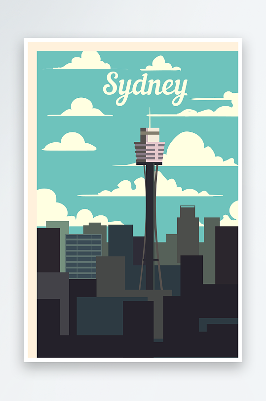 矢量著名建筑装饰画-众图网